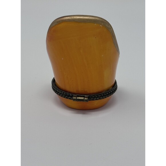 Sleeping Cat Kitten in Chair Trinket Jewelry Box 3” Red Orange - Picture 3 of 7